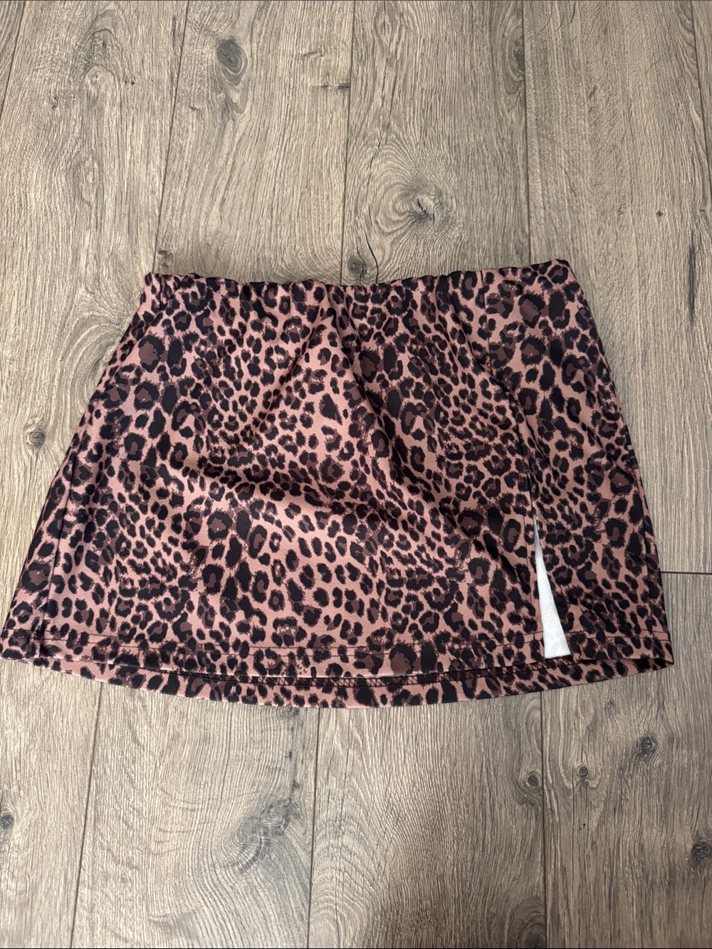 SHEIN Pink and Black Leopard Print Mini Skirt